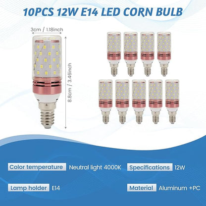 10Pcs E14 LED Corn Bulb 12W Corn Bulb Replace Lamps Small -in Smart Efficient Bulb Neutral Light