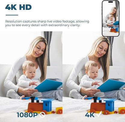 Mini 2026 Camera 4K WiFi Wireless Small Portable HD Nanny Cam with Motion Detection,Cloud & SD Storage,Night Vision,Wide Angle,Can No Need WiFi Cams Micro Security Cameras for Home Baby Indoor Outdoor