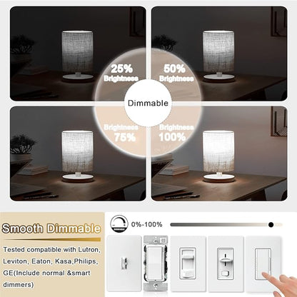 3.2 Inch 5000K Daylight White E26 LED Bulb 60 Watt Equal, AC 120V 600LM Edison Bulbs Dimmable, 6W T10 T30 Filament Light Bulbs Clear Glass for Fan Pendant Wall Light, UL Certified-4 Pack