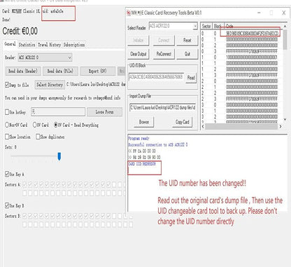 UID Rewrite Changeable 13.56mhz Smart IC Key Tag Writable Zero 0 Sector 0 Block GEN1 Back up S50 1k Card for ACR122U-A9 Device Copier Clone 10pcs/lot by XCRFID