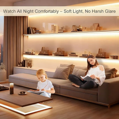 ZSLAIFU 2Pack Battery Powered LED Strip Lights, 3.28FT COB LED Light Strip, Warm LED Strip Light for Under Cabinet, Closet, Shelves, Bedroom, DIY Lighting Battery LED Strip Lights