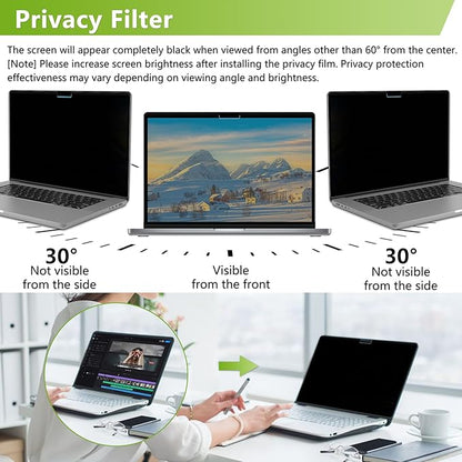 Magnetic Privacy Screen Protector for MacBook Pro 14 Inch (2021-2026, M1/M2/M3/M4/M5, Pro/Max) Removable Matte Anti Glare Blue Light, Anti-Spy Screen Filter for Mac Pro 14inch Laptop Filter