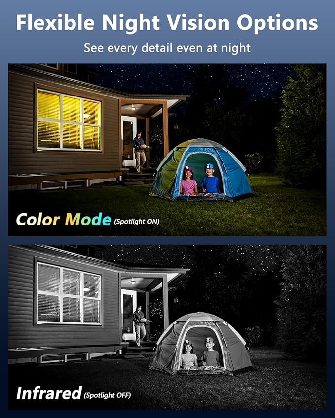 OOSSXX PT Outdoor Wireless Security Camera Wi-Fi Camera for Home Video Surveillance Indoor