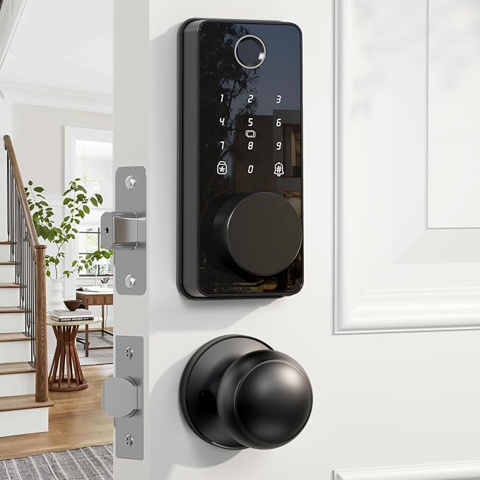 Keyless Entry Deadbolt Door Lock with Knobs, Biquole Smart Door Knob Lock