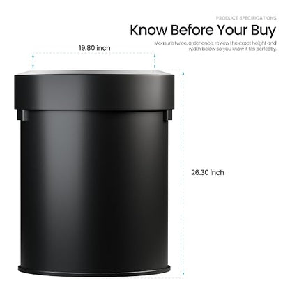 Home Zone Living 18 Gallon Commercial Trash Can with Semi-Round Flat Back