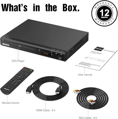 MEGATEK Region-Free DVD Player for TV with HDMI & 1080P Upscaling