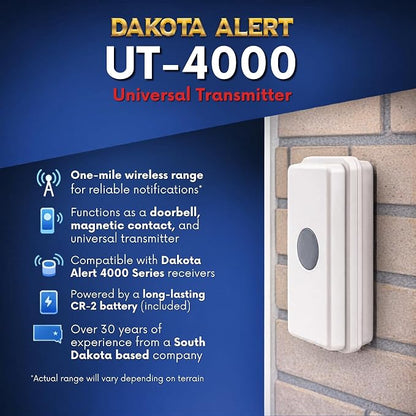 Dakota Alert DCR-4000 Driveway Alarm Receiver with UT-4000 Transmittter