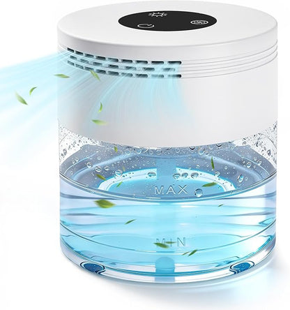 Water Based Air Purifier, Air Purifier with Water for Home Fits Essential Oil Aroma Diffuser for Bedroom,Living Room, Air Washer with 3-Speed Modes,24H Auto Shut-off,Touchscreen for Pets Dust,White