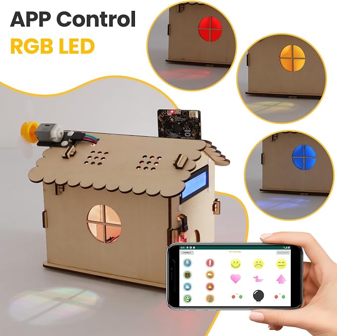 KEYESTUDIO Smart House Kit for Micro:bit V2(not Included), DIY Microbit Home Automation Educational STEM Kit for Beginners 15+