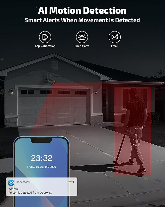 《130° Wide Angle & 4K Ultra HD》 Security Cameras Wireless Outdoor, Home WiFi Video Security System, Wireless IP Camera Surveillance DVR Kits