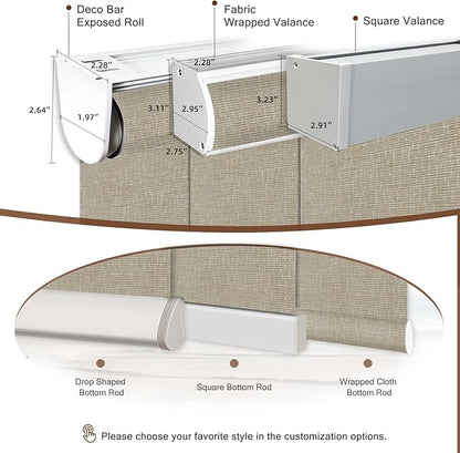 Motorized Blinds Roller Shade with Remote: Canisteo Automatic Smart Blind for Windows 100% Blackout, Electric Blinds Compatible with Alexa/Google Home/Apple Homekit, Customized Size, Cozy Biscuit