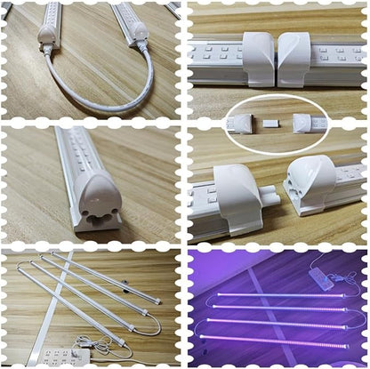 4PACK Linkable 4Ft Black Light Bar, LED 40W Integrated T8 Bulb Blacklight Fixture, UVA 395NM 400NM for Fluorescent Tapestry Poster Body Paint Glow Party