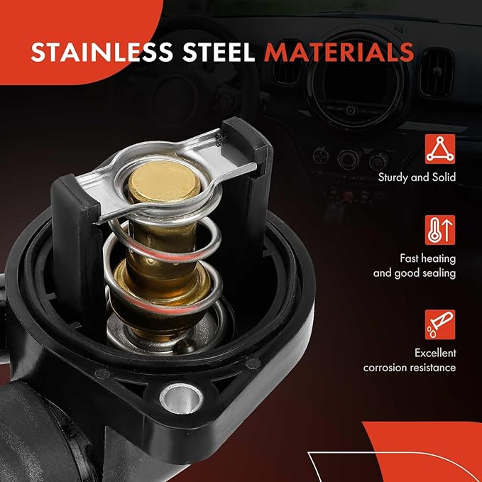 A-Premium Engine Coolant Thermostat Housing Assembly Compatible with Smart Fortwo 2008-2018, 1.0L