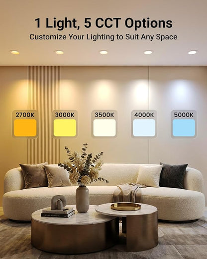 Sunco 16 Pack 6 Inch LED Recessed Light, Retrofit Downlight Can Lights for Ceiling, Baffle Trim, 1050 LM, 13W (75W Equivalent), Selectable CCT 2700K/3000K/3500K/4000K/5000K, Dimmable, Damp Rated UL.