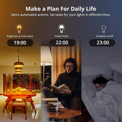 SONOFF B05-BL-A19 Wi-Fi Smart RGB Bulb 9W Variable Color, 2700K - 6500K Brightness Adjustable Color Temperature, APP Remote Control, Can Work with Alexa and Google Assistant (1 Pack)