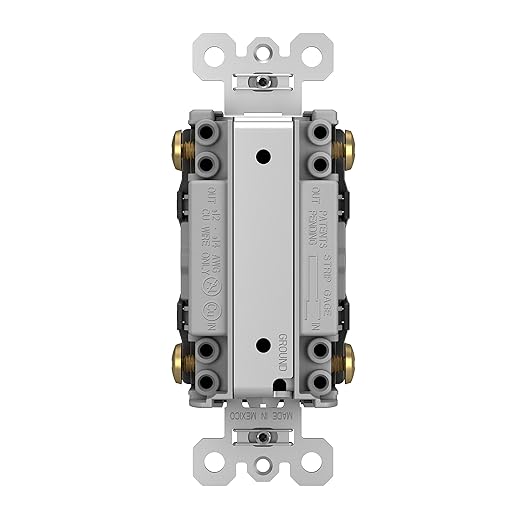 Legrand - Pass & Seymour Radiant 4 Way Light Switch, 15 Amp Wall Light Switch with Rocker Switch, White Decorator Light Switch, TM874WCC6, 1 Count (Pack of 2)
