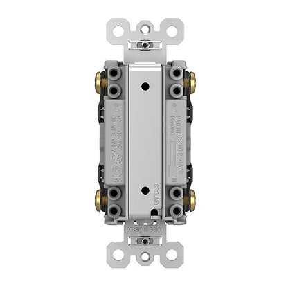 Legrand - Pass & Seymour Radiant 4 Way Light Switch, 15 Amp Wall Light Switch with Rocker Switch, White Decorator Light Switch, TM874WCC6, 1 Count (Pack of 2)