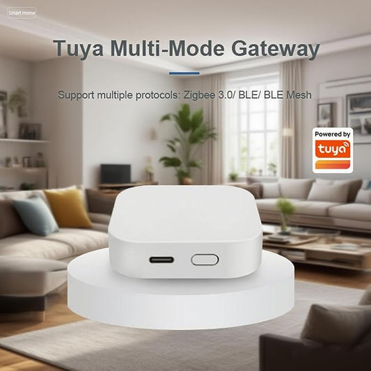 Tuya Smart Multi-Mode Gateway, Zigbee 3.0, Bluetooth Mesh, Smart Wireless Hub for Home Automation, 2.4GHz WiFi Only, APP Control, Compatible with Alexa, Google Assistant