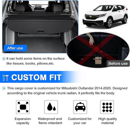 Powerty Retractable Cargo Cover for 2017-2022 Honda CRV-Canvas Texture Trunk Cover Privacy Screen Rear Security Shade for CR-V Accessories (Not for Honda HRV)