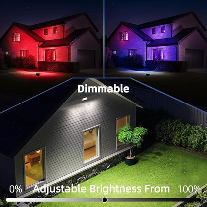 ILC LED Flood Light 80W, 8000LM, Outdoor RGB Color Changing, Smart Floodlights RGBW 2700K Warm White & 16 Million Colors, 20 Modes, Grouping, Timing, IP66 Waterproof (2 Pack)