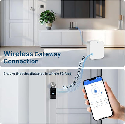 G2 Gateway Smart Lock WiFi Gateway, Remote Control Bluetooth Lock, Compatible with TTLock App for Smart Door Locks and Key Lock Box