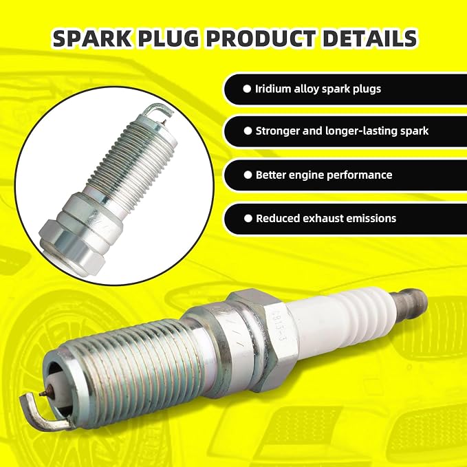 Set of 4 Ignition Coils Pack UF619 90919-02252 & 4 PCS Iridium Spark Plugs