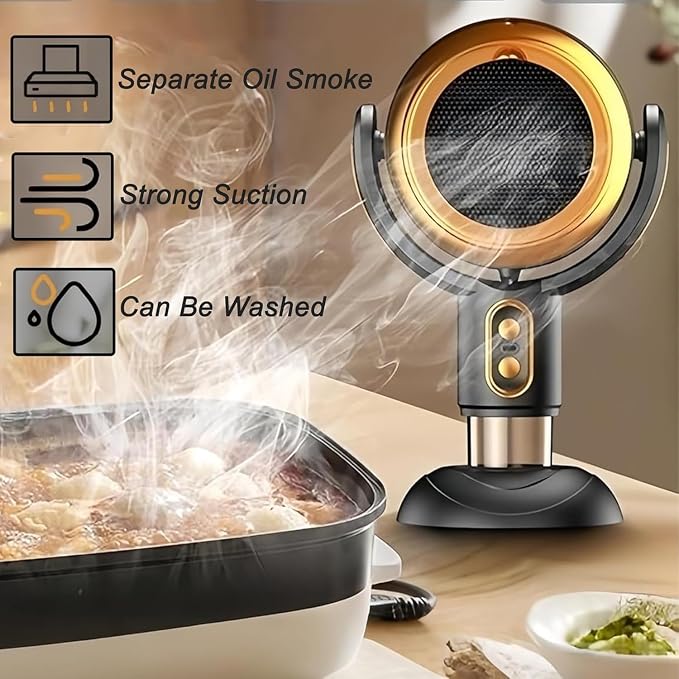 QWEZXO PuffHide Purifer & Smoke Away Purifier-Fan Filter Portable Adjustable Angle Puff-Hide PurifierFan,Tabletop SmokePurifier Filters for RemovesOdor(Black Gold)