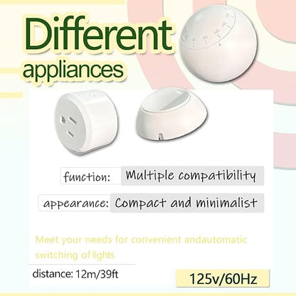 Wireless PIR Motion Sensor Switch with Outlet Adjustable Sensing/Delay Dual Wiring - Brightness Sensing for Home Office Garage Bedroom - Easy Install for Lights Fans