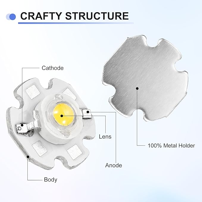 High Power LED Chip Bulb 5 Pcs- Neutral White 4000K 600-700mA LED Light with Heatsink Aluminum Base Bulb Lamp Super Bright Intensity COB Light for Home Studio Show DIY Project
