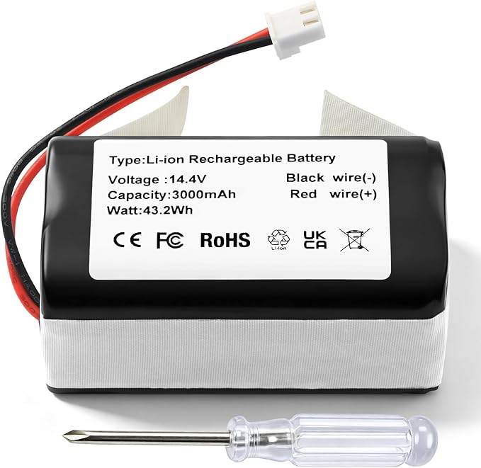 RVBAT850 Replacement Battery for Shark Vacuum ION/IQ/AI Robot R75 R85 RV761 RV850C RV101AE RV1000S RV1100VL UR1000SR RV700_N RV720_N (2-Prong Connector) RVBAT85002 RVBAT85003 RVBAT85004 RVBAT85005