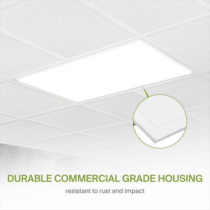ASD 2 Pack 2x4 LED Flat Panel Light - 40W UL DLC | 5160LM 4000K (Bright White) Dimmable 2x4 LED Drop Ceiling Light Fixture | 2x4 Drop Ceiling Lights, Commercial Lights for Ceiling