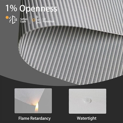 Motorized Solar Shades, Light Filtering Smart Blinds for Windows Automatic Blinds Compatible with Alexa, Falme Resistant Roller Shades Customized for Office Living Room (1% Openness Sliver)