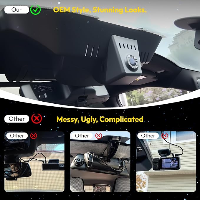 Front 4K Dash Cam fit for Dodge RAM 1500/2500/3500(Large Cover) 2019-2024 Rebel Big Horn Laramie Tradesman TRX SLT Classic,OEM-Style Camera,2160P HDR,5.8GWiFi & APP,GPS,Loop Recording,G-Sensor