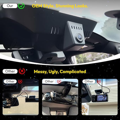 Front 4K Dash Cam fit for Dodge RAM 1500/2500/3500(Large Cover) 2019-2024 Rebel Big Horn Laramie Tradesman TRX SLT Classic,OEM-Style Camera,2160P HDR,5.8GWiFi & APP,GPS,Loop Recording,G-Sensor