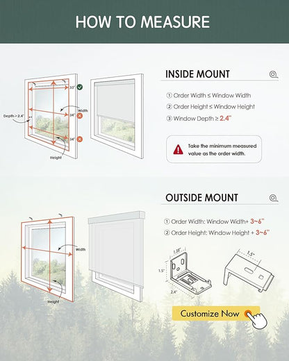 Yoolax Motorized Shades Dual Control, MotionFlex Motorized Roller Shades with App & Manual Control, Pull Down Automatic Shades for Indoor Windows, Custom Size(Light Filtering Foggy Gray)