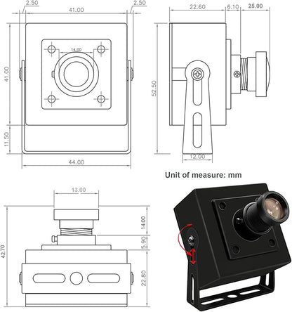 SVPRO 12MP USB Camera Module 4K 30fps Narrow Field of View Industrial Cam 1080P 120fps High Speed UVC Computer Lightburn Laser Camera for Linux,Windows,Android,Mac OS (M12 Lens)