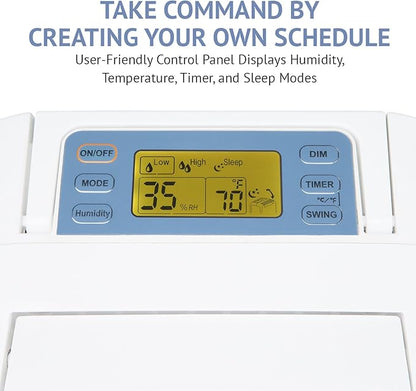 Ivation 13-Pint Small-Area Desiccant Dehumidifier Compact and Quiet - With Continuous Drain Hose for Smaller Spaces, Bathroom, Attic, Crawlspace and Closets - For Spaces Up To 270 Sq Ft, White