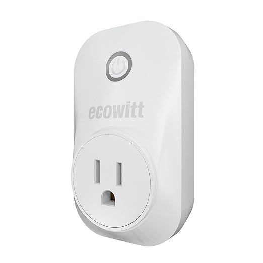 ECOWITT WittSwitch AC1100 Smart Outlet Switch, Need to Pair with IoT Wi-Fi Gateway(GW2000/GW1200), 4 Operation Modes, APP Control, American Plug, 915 MHz