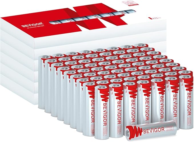 BEVIGOR Lithium AA Batteries 72-Pack, 1.5V 3000mAh Lithium Iron AA Battery Long-Lasting Double A Batteries for Flashlights, Toys, Remote Controls【Non-Rechargeable】