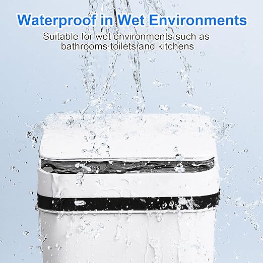 Anborry Bathroom Trash Cans with Lid 2 Pack Touchless Automatic Motion Sensor 2.2 Gal & 4 Gal Small Garbage Can, Smart Electric Narrow Garbage Bin for Bedroom Office Kitchen (White)
