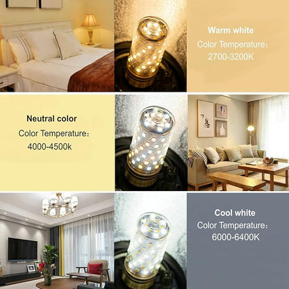 9W E27 Smart LED Corn Light Bulbs with 2.4GHz Wireless 3-Zone Remote Control - Dimmable Color Temperature (Warm White to White) and Brightness,Pack of 2 (2 Bulb+1 Remote)