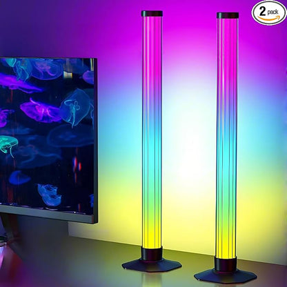 RGB Light Bar, 17" LED Light Bar 360 Degree Emitting, APP Control USB Powered, Color Changing TV Backlight,Monitor Backlights with Music Sync, Ambient Lighting for Desk, PC, Gaming, Party