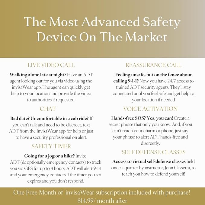 invisawear Smart Jewelry - Personal Safety Device - Keychain