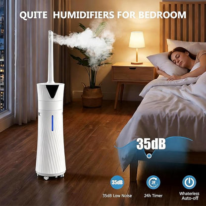 17L Humidifiers for Bedroom Large Room – Ultra Quiet (35dB), 56H Runtime, Smart App & Remote, Auto Humidistat, Top Fill Cool Mist Humidifier, Aroma Diffuser, Auto Shut-Off – Whole House