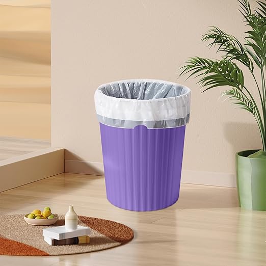 Versatile 2 Gallon Plastic Trash Can - The Compact Bin for Bathroom, Kitchen, or Home Office - Purple