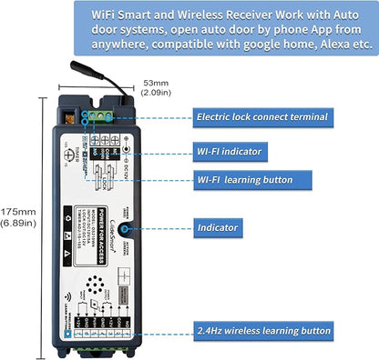 WiFi Access Control 400lb Holding Force Electic Magnetic Door Lock System Kit with Remote and Smartphone app Control, paired with Wireless Metal Touchless Round Switch (Electric Magnetic Lock kit)