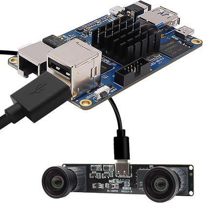 MMlove USB Stereo Camera 1080P 60FPS Synchronous Dual Lens 4MP Camera Module 3D Webcam 115° Viewing Angle Lightburn Webcam Plug & Play for VR Face Recognition Streaming,PC/Laptop/Raspberry Pi
