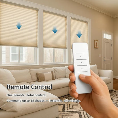 Smart Blinds Motor 110V AC Motorized Roller Shades Kit for Cellular & Roman Shades, Ultra-Quiet Electric Honeycomb Blind Motor, Dual Output for Tilt & Lift (0.8N.m Torque for 33rpm/min)