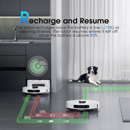 SHELIKI Robot Vacuum and Mop Combo, 70-Day Self-Emptying Robotic Vacuum Cleaner, Super Thin, Quiet, LiDAR Navigation, App & Voice Control, Perfect for Pet Hair, Carpets, Hard Floors