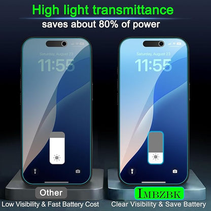 IMBZBK [Auto-Dust Removal] Colorful Privacy Screen Protector for iPhone 17 Pro Max [Private] Accessories, 3 Pack Anti Spy Anti-Blue Light Tempered Glass, Briliant Gradient Purple
